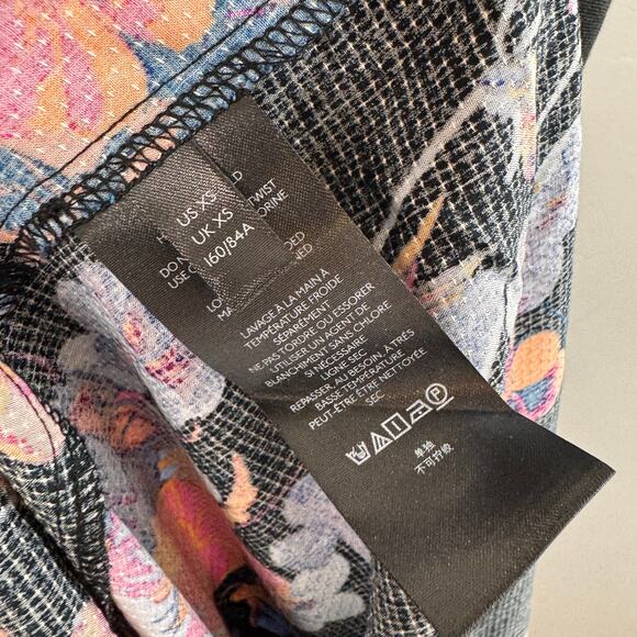 Anthropologie MAEVE Colette Peasant Blouse Floral Ruffle Split Neck XS X-Small - Picture 6 of 7